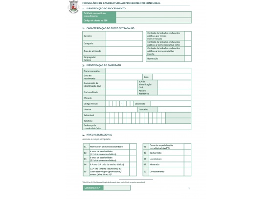 Abertura de procedimento concursal